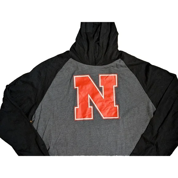 Nebraska Cornhuskers Lightweight Pullover Hoodie by Captivating, Gray, Men's XL - Picture 2 of 11